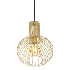 QAZQA Design Hängelampe gold - Wire Bake