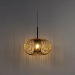 QAZQA Design Hängelampe Gold mit schwarz 50 cm - Marnie
