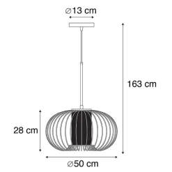 QAZQA Design Hängelampe Gold mit schwarz 50 cm - Marnie