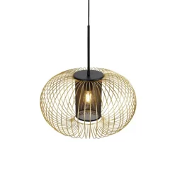 QAZQA Design Hängelampe Gold mit schwarz 50 cm - Marnie