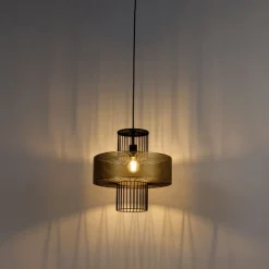 QAZQA Design Hängelampe Gold mit schwarz 40 cm - Tess