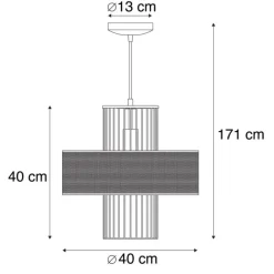 QAZQA Design Hängelampe Gold mit schwarz 40 cm - Tess