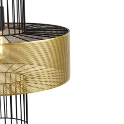 QAZQA Design Hängelampe Gold mit schwarz 40 cm - Tess