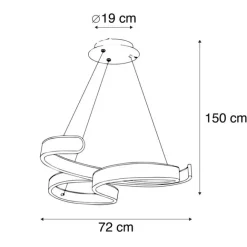 Trio Leuchten Design Hängelampe grau inkl. LED 3-stufig dimmbar - Frank