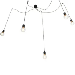 QAZQA Design Hängelampe schwarz 5-flammig - Cavalux