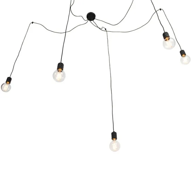 QAZQA Design Hängelampe schwarz 5-flammig - Cavalux