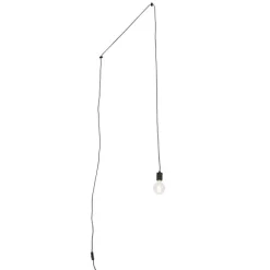 QAZQA Design Hängelampe schwarz 1-Licht mit Stecker - Cavalux