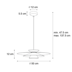 QAZQA Design Hängelampe schwarz inkl. LED 3-stufig dimmbar - Pauline