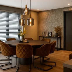 QAZQA Design Hängelampe schwarz mit gold mit Rauchglas 3-flammig - Zuzanna