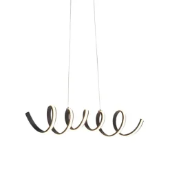 QAZQA Design Hängelampe schwarz dimmbar inkl. LED groß - Twisted