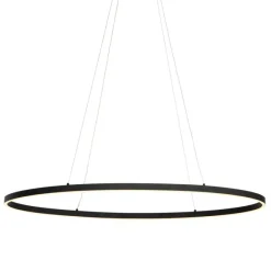 QAZQA Design Hängelampe schwarz oval inkl. LED 3-stufig dimmbar - Ovallo