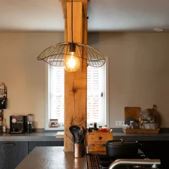 QAZQA Design Hängelampe Schwarz Draht 50cm - Pua