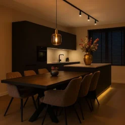 QAZQA Design Hängelampe schwarz mit Gold mit Rauchglas - Zuzanna