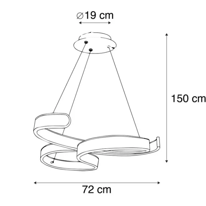 Trio Leuchten Design Hängelampe Stahl inkl. LED 3-stufig dimmbar - Frank