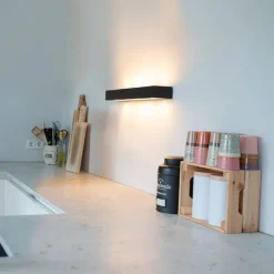 QAZQA Design längliche Wandleuchte schwarz 60 cm - Houx