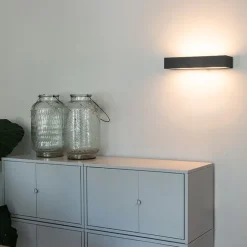 QAZQA Design längliche Wandleuchte schwarz 35 cm - Houx