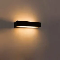QAZQA Design längliche Wandleuchte schwarz 35 cm - Houx