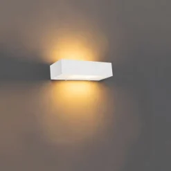 QAZQA Design längliche Wandleuchte weiß 25 cm - Houx