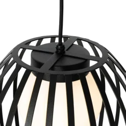 QAZQA Design Pendelleuchte schwarz mit Opal IP44 - Angela