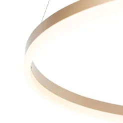 QAZQA Design Ring Pendelleuchte Gold 80 cm inkl. LED und Dimmer - Anello