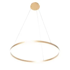 QAZQA Design Ring Pendelleuchte Gold 80 cm inkl. LED und Dimmer - Anello
