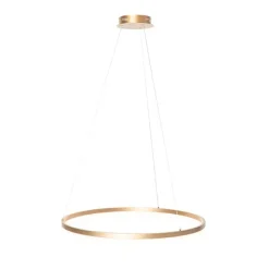 QAZQA Design Ring Pendelleuchte Gold 80 cm inkl. LED und Dimmer - Anello