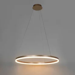 QAZQA Design Ring Pendelleuchte Gold 80 cm inkl. LED und Dimmer - Anello