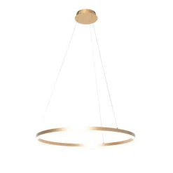 QAZQA Design Ring Pendelleuchte Gold 80 cm inkl. LED und Dimmer - Anello