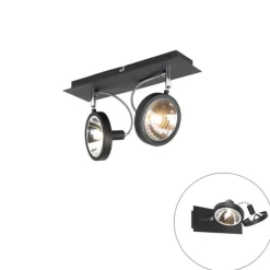 QAZQA Design Spot schwarz 2-flammig verstellbar - Nox