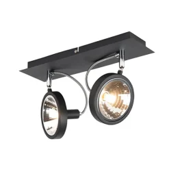 QAZQA Design Spot schwarz 2-flammig verstellbar - Nox