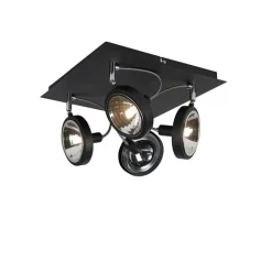 QAZQA Design Spot schwarz 4-flammig verstellbar - Nox