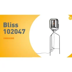 QAZQA Design Stehlampe schwarz mit Rauchglas - Bliss