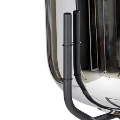 QAZQA Design Stehlampe schwarz mit Rauchglas - Bliss