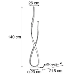 Paul Neuhaus Design Stehleuchte gold inkl. LED und Dimmer - Belinda