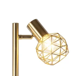 QAZQA Design Stehleuchte Gold 3-Licht verstellbar - Mesh