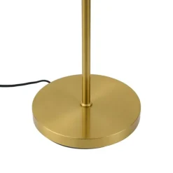 QAZQA Design Stehleuchte Messing mit bernsteinfarbenem Glas 2-flammig - Brianna