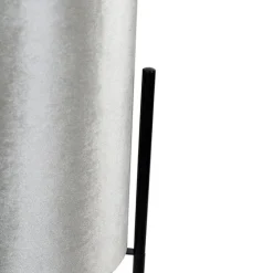 QAZQA Design Stehleuchte mit Samtschirm taupe/gold - Rich