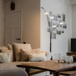 QAZQA Design Stehleuchte schwarz inkl. LED 5-flammig - Sixties Trento