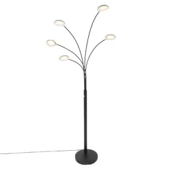 QAZQA Design Stehleuchte schwarz inkl. LED 5-flammig - Sixties Trento