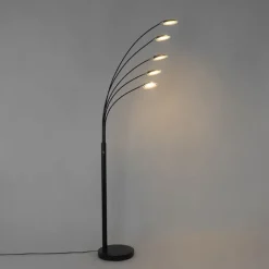 QAZQA Design Stehleuchte schwarz inkl. LED 5-flammig - Sixties Trento
