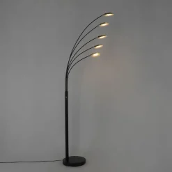 QAZQA Design Stehleuchte schwarz inkl. LED 5-flammig - Sixties Trento