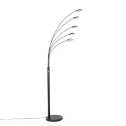 QAZQA Design Stehleuchte schwarz inkl. LED 5-flammig - Sixties Trento