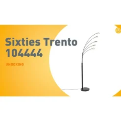 QAZQA Design Stehleuchte schwarz inkl. LED 5-flammig - Sixties Trento