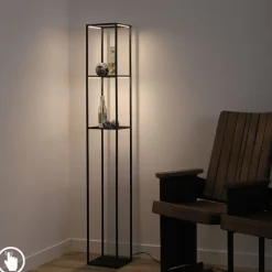 Paul Neuhaus Design Stehleuchte schwarz inkl. LED mit Touchdimmer - Jitske