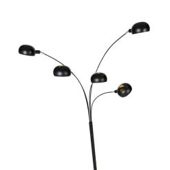 QAZQA Design Stehleuchte schwarz 5-Licht - Sixties