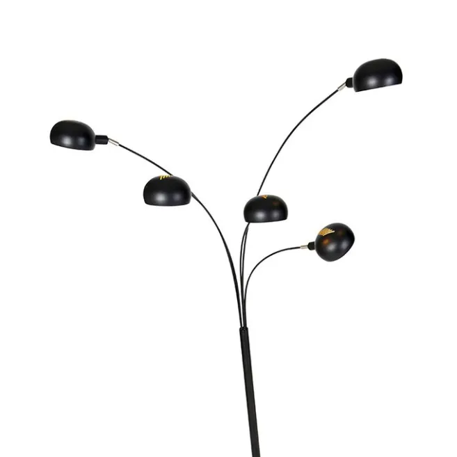QAZQA Design Stehleuchte schwarz 5-Licht - Sixties