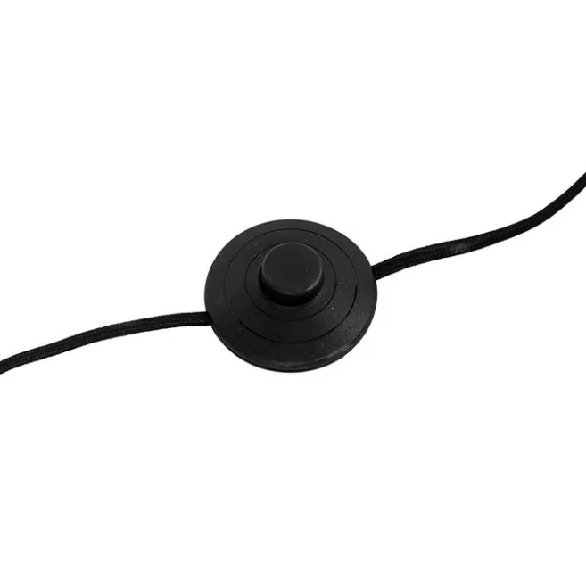 QAZQA Design Stehleuchte schwarz mit Rauchglas - Kuppel