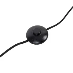 QAZQA Design Stehleuchte schwarz mit Rauchglas - Qara