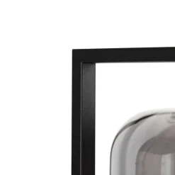 QAZQA Design Stehleuchte schwarz mit Rauchglas - Qara