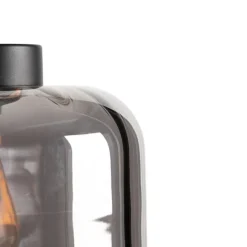 QAZQA Design Stehleuchte schwarz mit Rauchglas - Qara